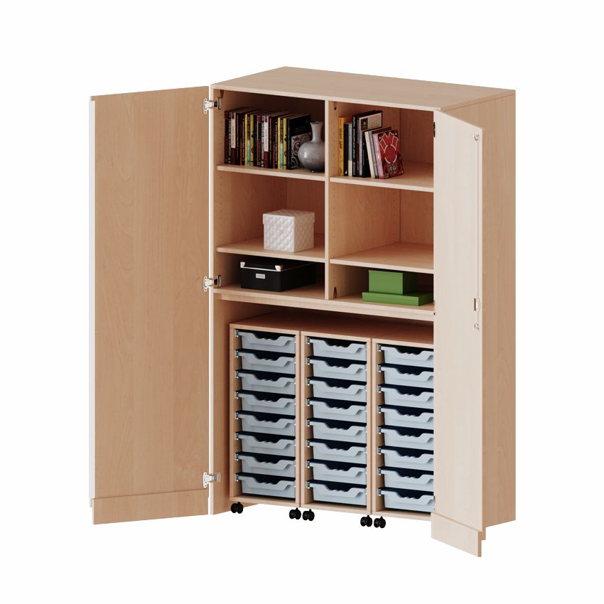 Garagenschrank 5 OH, mit 24 Boxen M, 4 Dekore